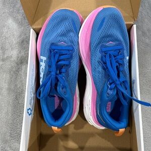 Hoka Bondi 8 Women's Vibrant Blue and Pink Athletic Shoes , Size 5B